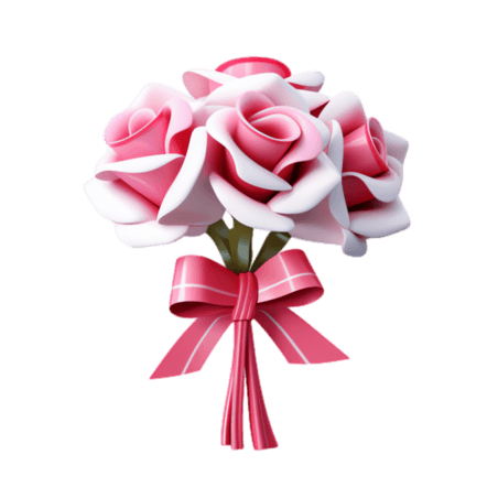 创意玫瑰花朵元素立体免抠图案