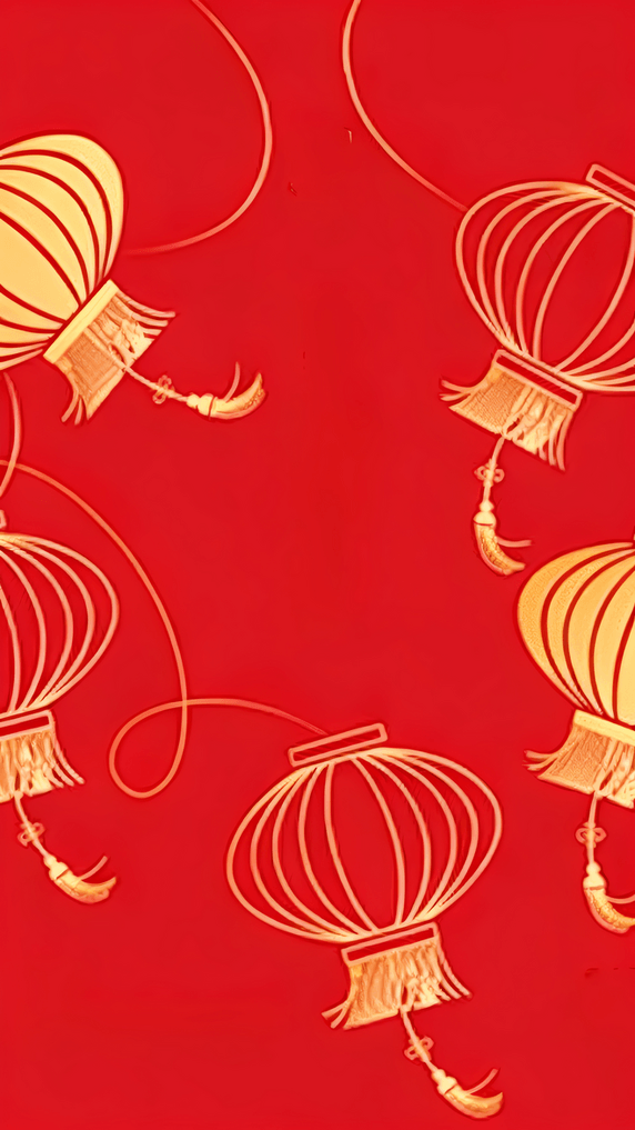 创意马年春节新年喜庆红金灯笼背景