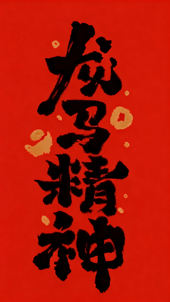 创意龙马精神马年书法艺术字新年祝福语设计图