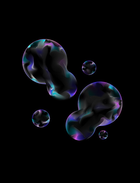 酸性镭射潮流泡泡气泡漂浮元素