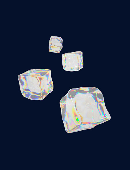 3D全息幻彩透明酸性几何玻璃冰块