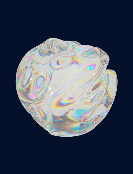 3D全息幻彩透明酸性几何玻璃球体