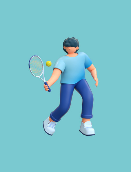 3D体育运动人物网球