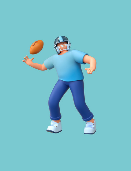 3D体育运动人物橄榄球