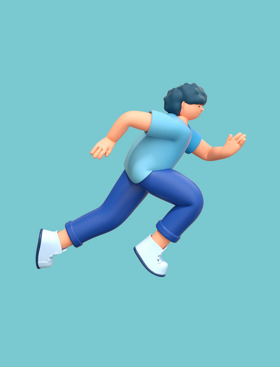 3D体育运动人物跑步奔跑