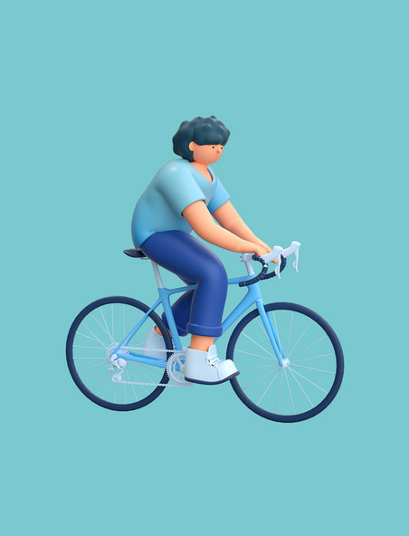 3D体育运动人物自行车