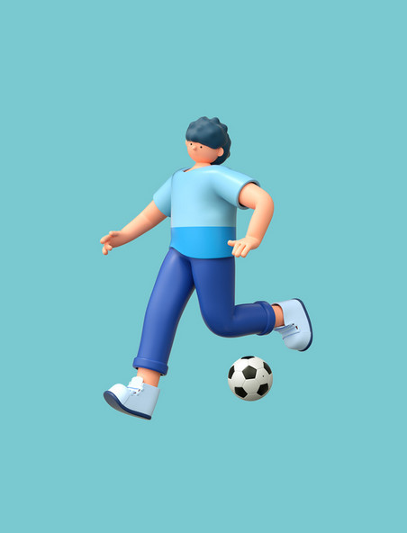 3D体育运动人物足球