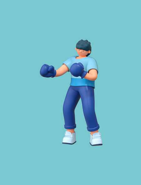 3D体育运动人物拳击