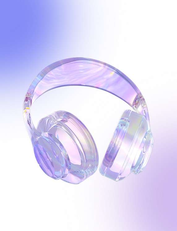 3D酸性潮流玻璃镭射乐器数码耳机元素