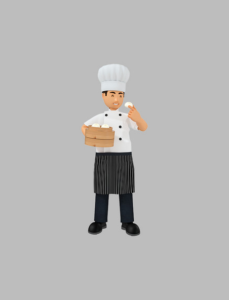 3D51劳动节职业系列之厨师和包子