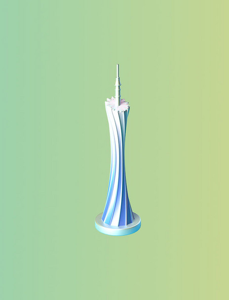 3D城市建筑场景模型图之广州小蛮腰