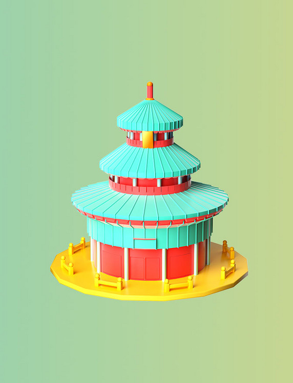 3D城市建筑场景模型图之北京天坛