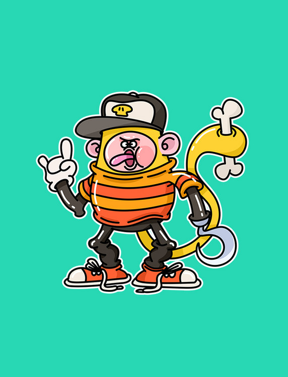 潮流铁钩猴子怪人搞怪元素