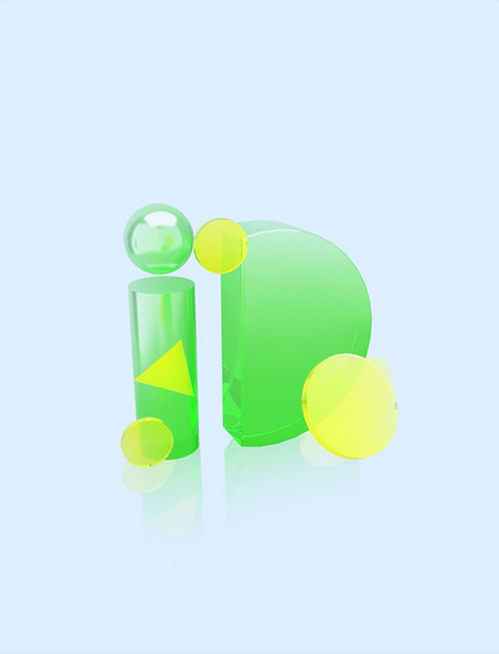 3d立体玻璃几何元素id字符