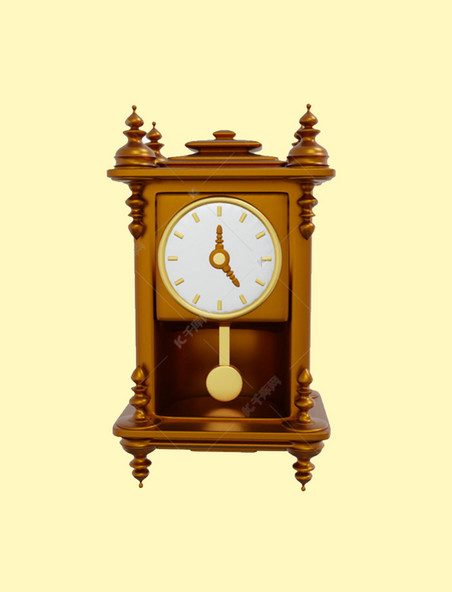 3DC4D立体复古物件钟表座钟