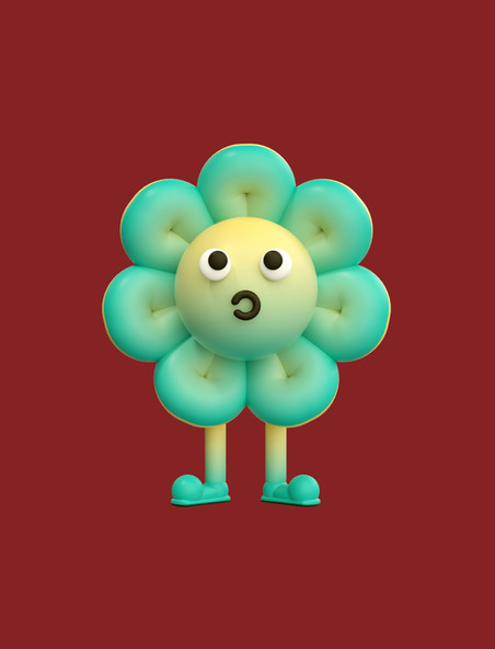 3D立体拟人花朵怪物