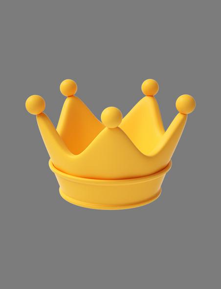 黄色C4D立体卡通皇冠