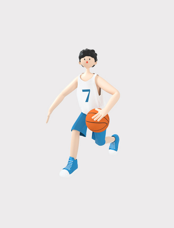 C4D立体3D篮球人物体育运动