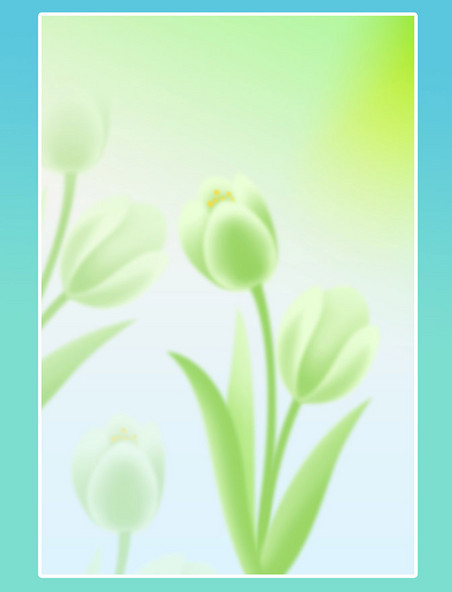 春天花朵绿色文艺弥散光主题海报
