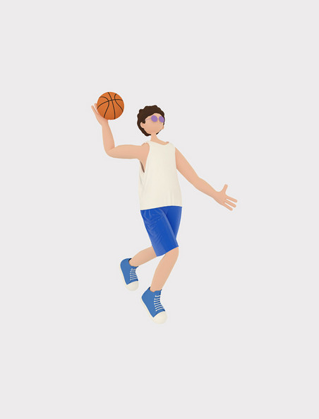 C4D立体3D打篮球人物
