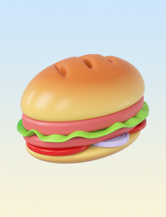 3DC4D立体美食汉堡包