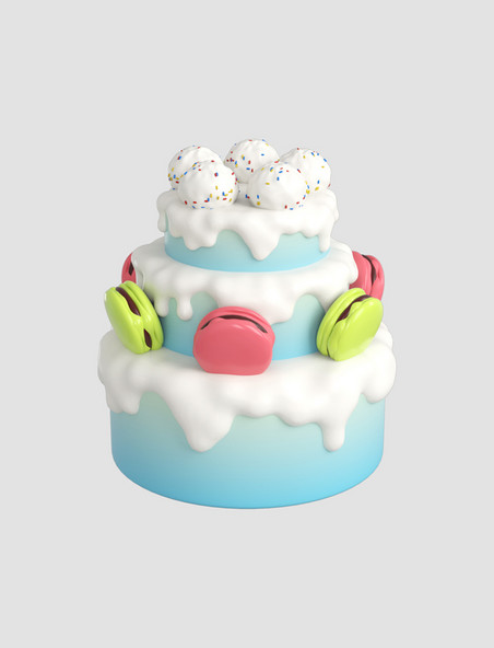 3DC4D立体马卡龙儿童蛋糕