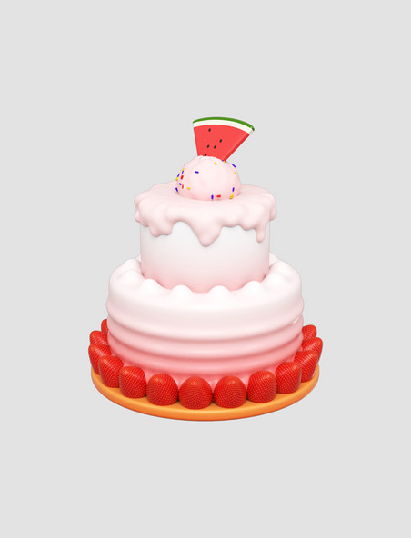 3DC4D立体甜品水果蛋糕