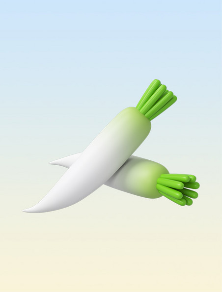 3D立体蔬菜白萝卜