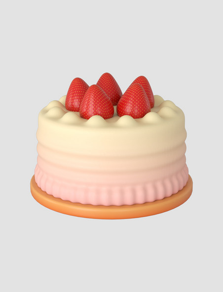 3DC4D草莓蛋糕