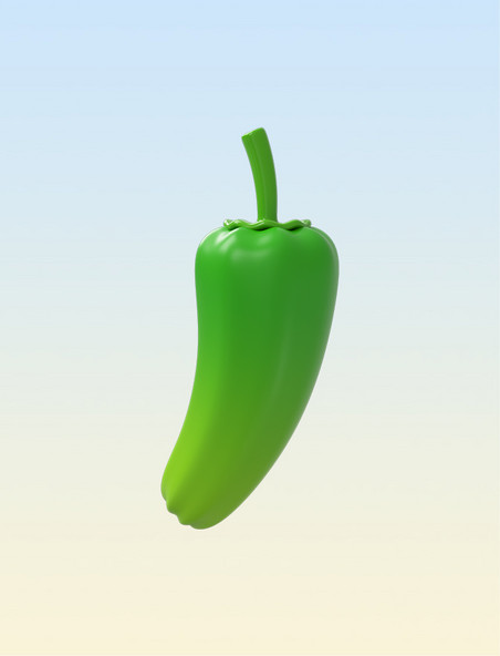 3D立体蔬菜绿色辣椒