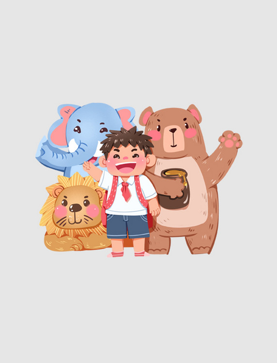 六一儿童节动物园小学生开学季