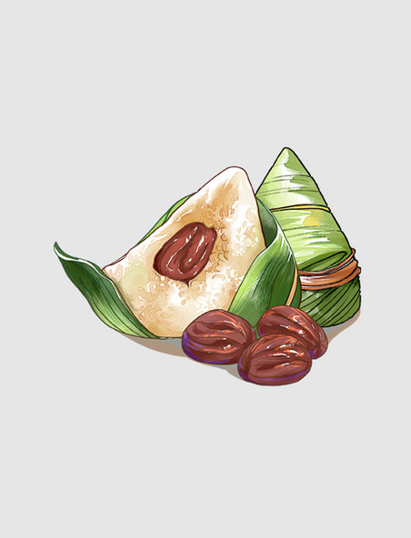 端午端午节红枣水彩粽子