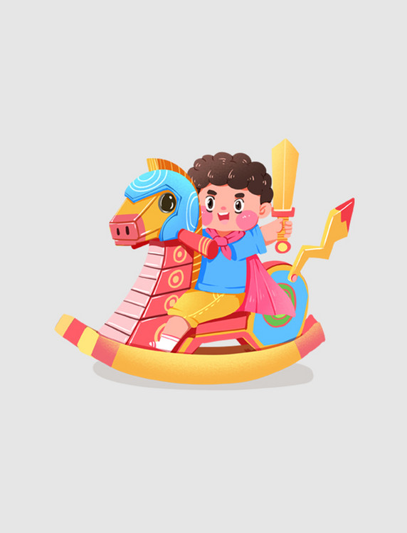 奇幻六一大型积木木马儿童节骑士