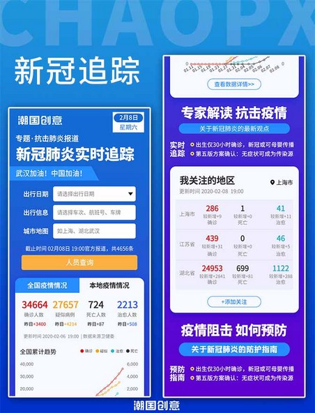 蓝紫色医疗抗击新肺炎专题app详情页