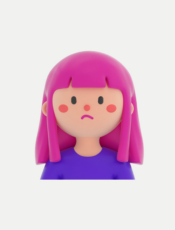 3D立体C4D齐发女生头像