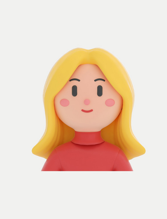 3D立体C4D长发女生头像