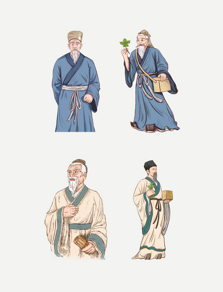 手绘中国古代中医名医
