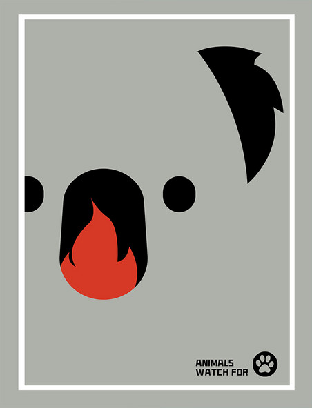 简约风动物考拉火灾树懒平面动物海报设计