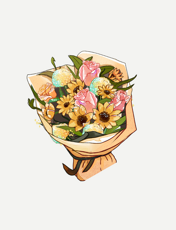 教师节鲜花复古中国风