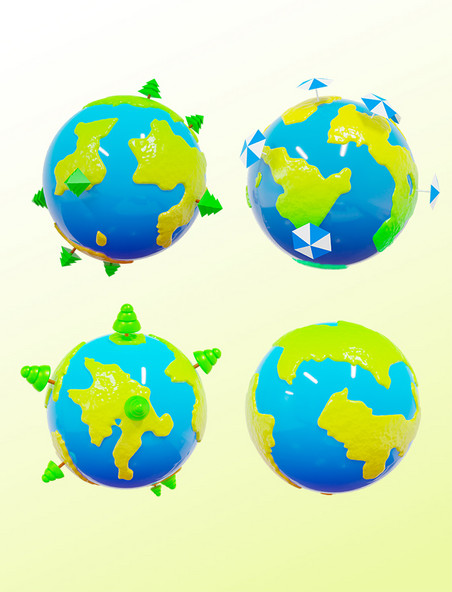 3DC4D立体地球全球素材