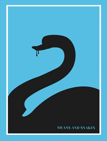 简约风动物天鹅平面动物海报设计