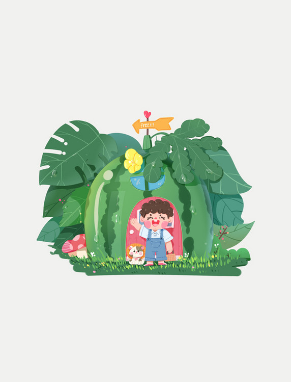 立夏节气中国传统二十四节气夏天夏季西瓜出游大暑小暑