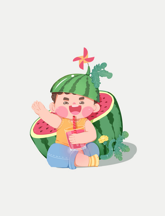 立夏大暑小暑节气夏天夏季西瓜沙冰果汁解暑