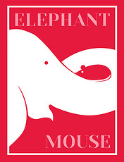 简约风动物大象象牙平面海报设计