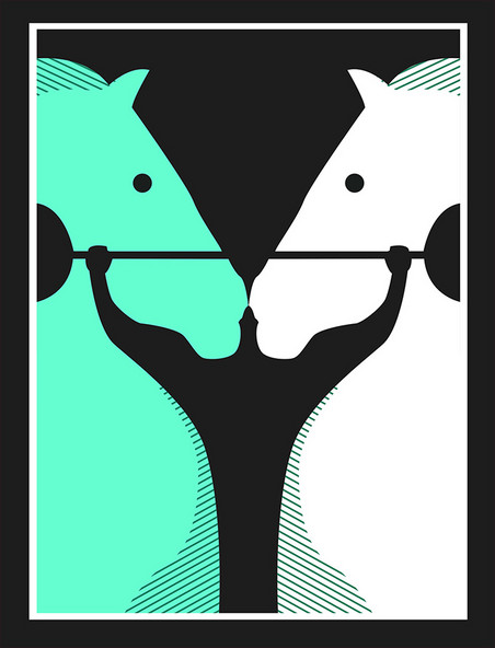 简约风动物马人类平面动物海报设计