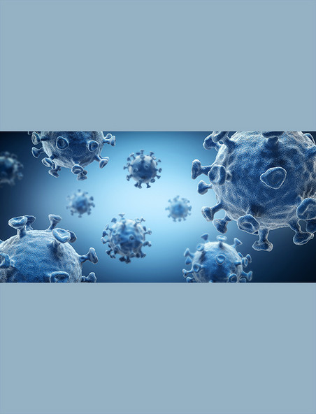 蓝色医疗细胞微生物病毒疫情C4D背景