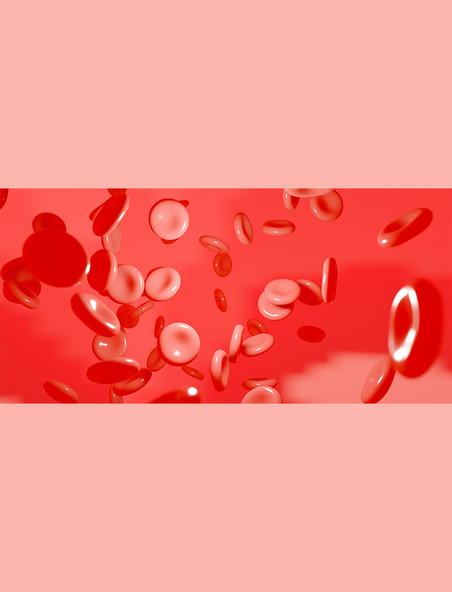 红色C4D细胞病毒新冠疫情医疗背景