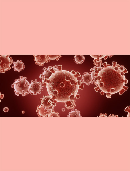 红色抗击疫情病毒细胞C4D背景