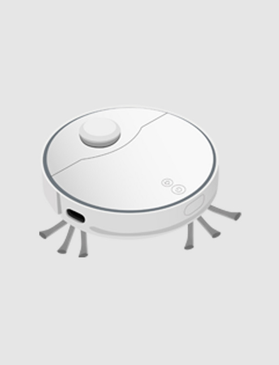 扫地机器人银灰款矢量图