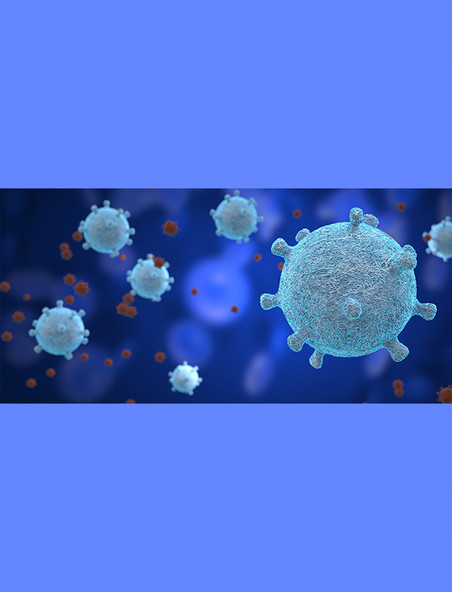 蓝色病毒细胞医疗医学C4D背景